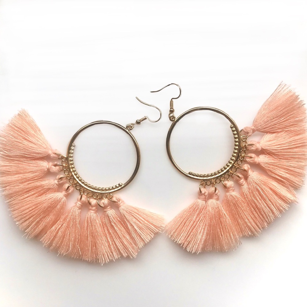 “Arriba!” Tassel Fringe Boho Party Hoop Earrings - Picture 14 of 16